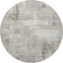 8' Beige Taupe And Ivory Geometric Washable Round Rug With UV Protection