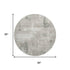 8' Beige Taupe And Ivory Geometric Washable Round Rug With UV Protection