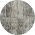 8' Taupe Beige And Gray Striped Washable Round Rug With UV Protection
