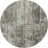 8' Taupe Beige And Gray Striped Washable Round Rug With UV Protection