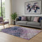 5' X 8' Blush Mint Green And Charcoal Abstract Washable Area Rug With UV Protection