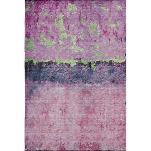 5' X 8' Blush Mint Green And Charcoal Abstract Washable Area Rug With UV Protection
