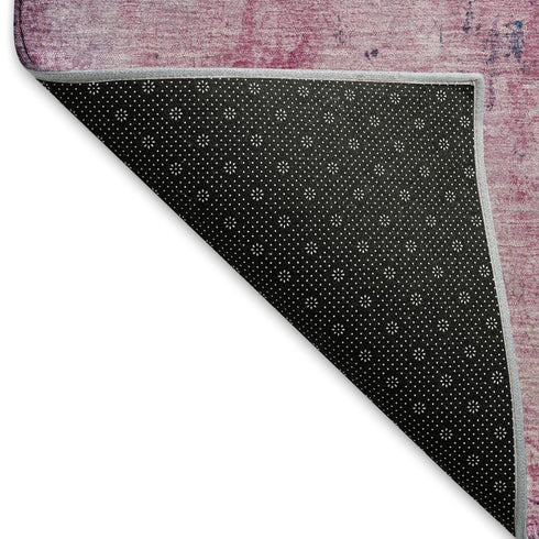 5' X 8' Blush Mint Green And Charcoal Abstract Washable Area Rug With UV Protection