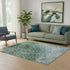 5' X 8' Blue Gold And Ivory Abstract Washable Area Rug With UV Protection