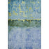 5' X 8' Blue Gold And Ivory Abstract Washable Area Rug With UV Protection