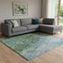 8' X 10' Blue Gold And Ivory Abstract Washable Area Rug With UV Protection