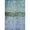 8' X 10' Blue Gold And Ivory Abstract Washable Area Rug With UV Protection