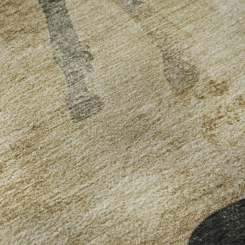 8' X 10' Beige Charcoal And Gray Animal Print Washable Area Rug With UV Protection