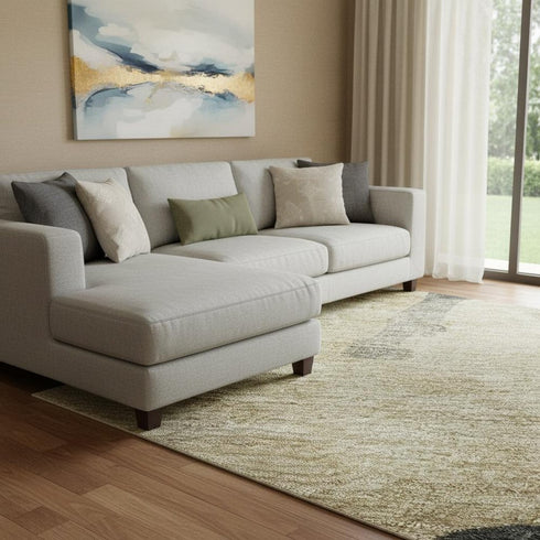 8' X 10' Beige Charcoal And Gray Animal Print Washable Area Rug With UV Protection
