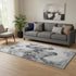 5' X 8' Gray Silver And Ivory Animal Print Washable Area Rug With UV Protection