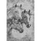 5' X 8' Gray Silver And Ivory Animal Print Washable Area Rug With UV Protection