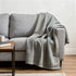 50" X 70" Ivory And Blue Striped Microfiber Plush Throw Blanket