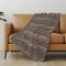 50" X 70" Brown And Beige Abstract Microfiber Plush Throw Blanket