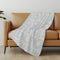 50" X 70" Silver And Blue Geometric Polyester Woven Plush Throw Blanket