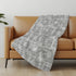 50" X 70" Gray And Silver Geometric Polyester Woven Plush Throw Blanket