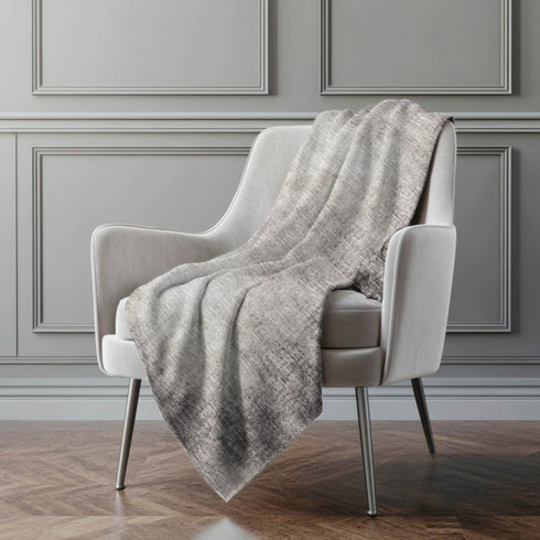 50" X 70" Coffee And Beige Abstract Microfiber Plush Throw Blanket
