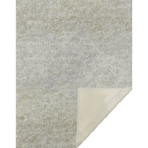 50" X 70" Beige And Gold Abstract Microfiber Plush Throw Blanket