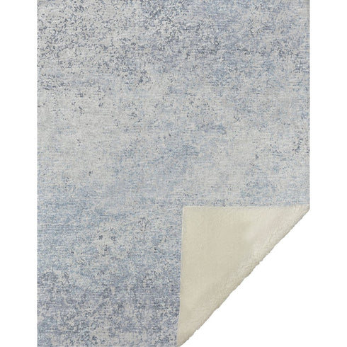 50" X 70" Blue And Beige Abstract Microfiber Plush Throw Blanket