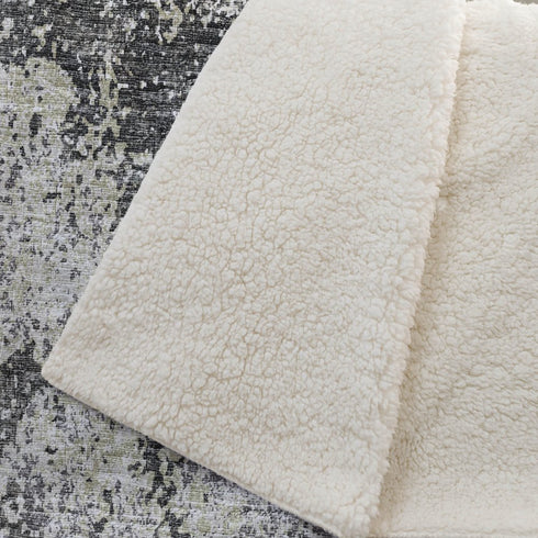 50" X 70" Gray And Black Abstract Polyester Woven Plush Throw Blanket