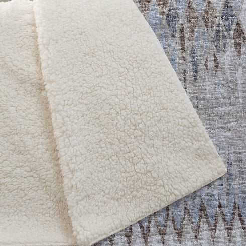 50" X 70" Blue And Gray Geometric Polyester Woven Plush Throw Blanket
