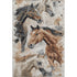 5' X 8' Beige Brown And Charcoal Animal Print Washable Area Rug With UV Protection