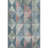 9' X 12' Denim Blue Blush And Ivory Geometric Washable Area Rug With UV Protection