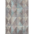 9' X 12' Coffee Teal And Beige Geometric Washable Area Rug With UV Protection