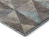 9' X 12' Coffee Teal And Beige Geometric Washable Area Rug With UV Protection