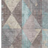 9' X 12' Coffee Teal And Beige Geometric Washable Area Rug With UV Protection