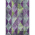 8' X 10' Purple Green And Ivory Geometric Washable Area Rug With UV Protection