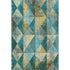 5' X 8' Teal Gold And Ivory Geometric Washable Area Rug With UV Protection