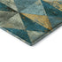 5' X 8' Teal Gold And Ivory Geometric Washable Area Rug With UV Protection