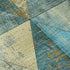 5' X 8' Teal Gold And Ivory Geometric Washable Area Rug With UV Protection