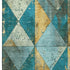 5' X 8' Teal Gold And Ivory Geometric Washable Area Rug With UV Protection