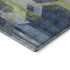 8' Navy Blue Green And Gray Geometric Washable Round Rug With UV Protection