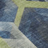 8' Navy Blue Green And Gray Geometric Washable Round Rug With UV Protection