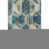 8' X 10' Teal Gold And Silver Geometric Washable Area Rug With UV Protection