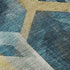 8' X 10' Teal Gold And Silver Geometric Washable Area Rug With UV Protection