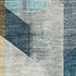 8' X 10' Teal Gold And Silver Geometric Washable Area Rug With UV Protection