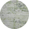 8' Artichoke Green And Ivory Abstract Washable Round Rug With UV Protection