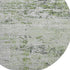 8' Artichoke Green And Ivory Abstract Washable Round Rug With UV Protection
