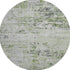 8' Artichoke Green And Ivory Abstract Washable Round Rug With UV Protection