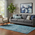 5' X 8' Denim Blue And Ivory Abstract Washable Area Rug With UV Protection