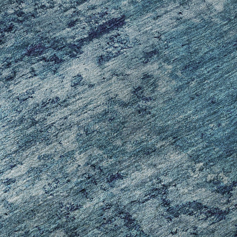 8' X 10' Denim Blue And Ivory Abstract Washable Area Rug With UV Protection