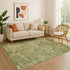 8' X 10' Fern Green And Gold Abstract Washable Area Rug With UV Protection