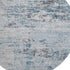 8' Sky Blue Ivory And Gray Abstract Washable Round Rug With UV Protection