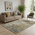 5' X 8' Brown Gold And Ivory Geometric Washable Area Rug With UV Protection