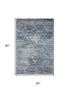 5' X 8' Blue Ivory And Gray Geometric Washable Area Rug With UV Protection