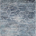 5' X 8' Blue Ivory And Gray Geometric Washable Area Rug With UV Protection