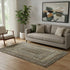 5' X 8' Brown Beige And Gold Geometric Washable Area Rug With UV Protection